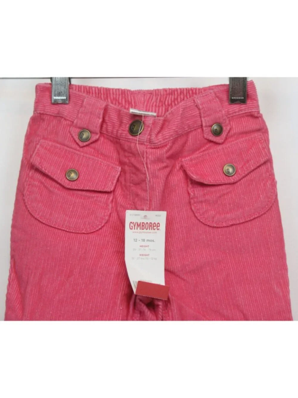 2007 Gymboree Cupcake Cutie sz 12-18m Pink Sparkle Corduroy Pants Embroidered